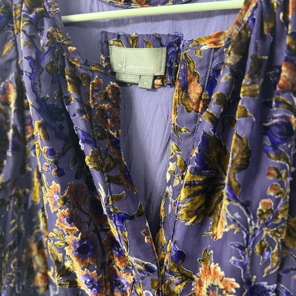Anthropologie “The Somerset” Purple and Gold Floral Maxi Dress - Picture 2 of 2
